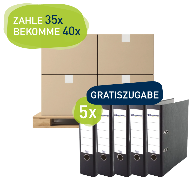 Soennecken Ordner DIN A4 80mm Pappe schwarz - Sparset