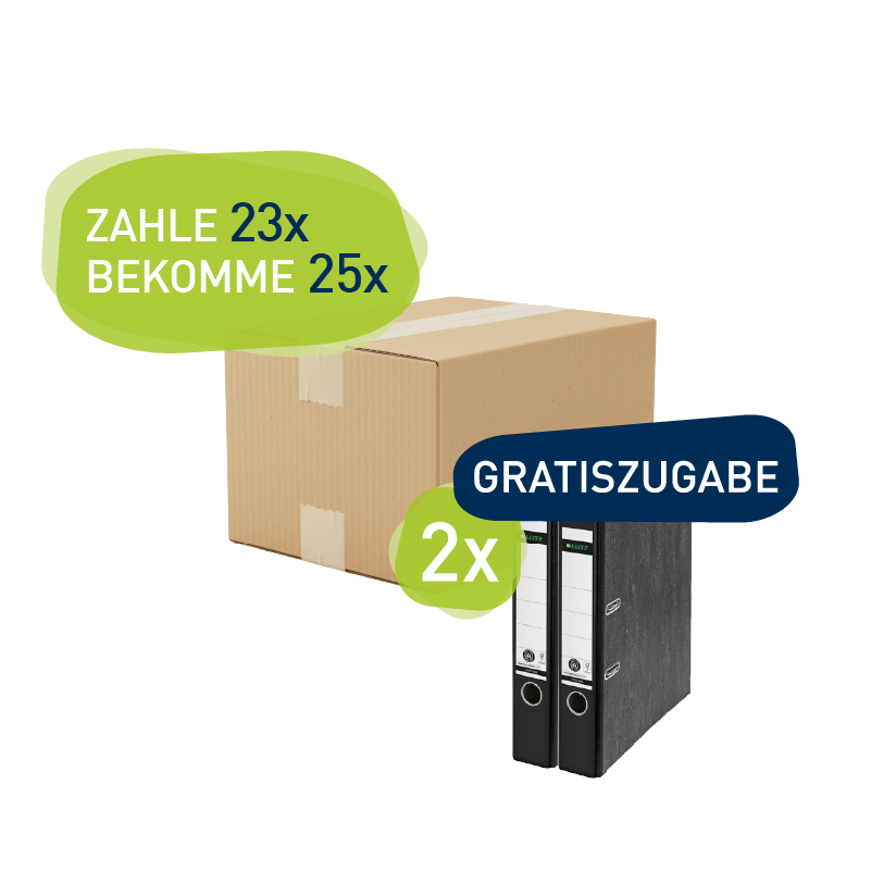 Leitz Ordner DIN A4 52mm schwarz - Sparset