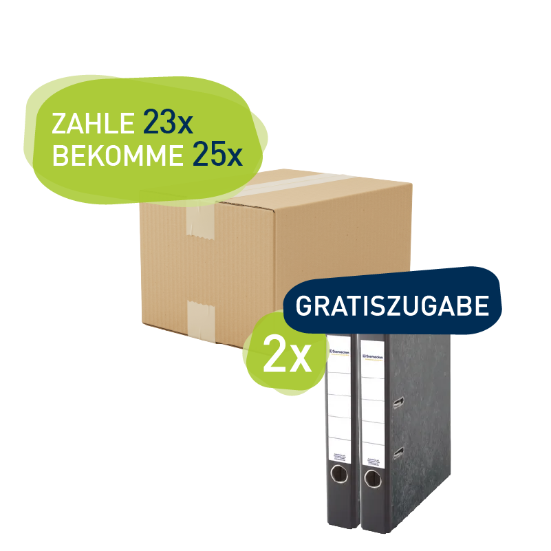 Soennecken Ordner DIN A4 50mm Pappe schwarz - Sparset