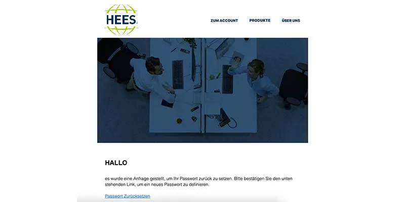 Ausgelöste E-Mail Passwort vergessen
