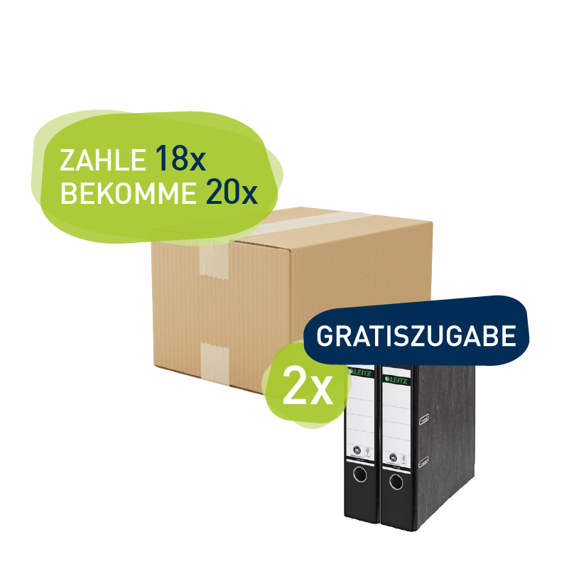 Leitz Ordner DIN A4 80mm schwarz - Sparset