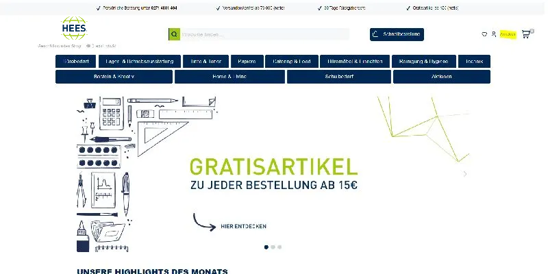 Startseite neuer Onlieshop anmeldung markiert