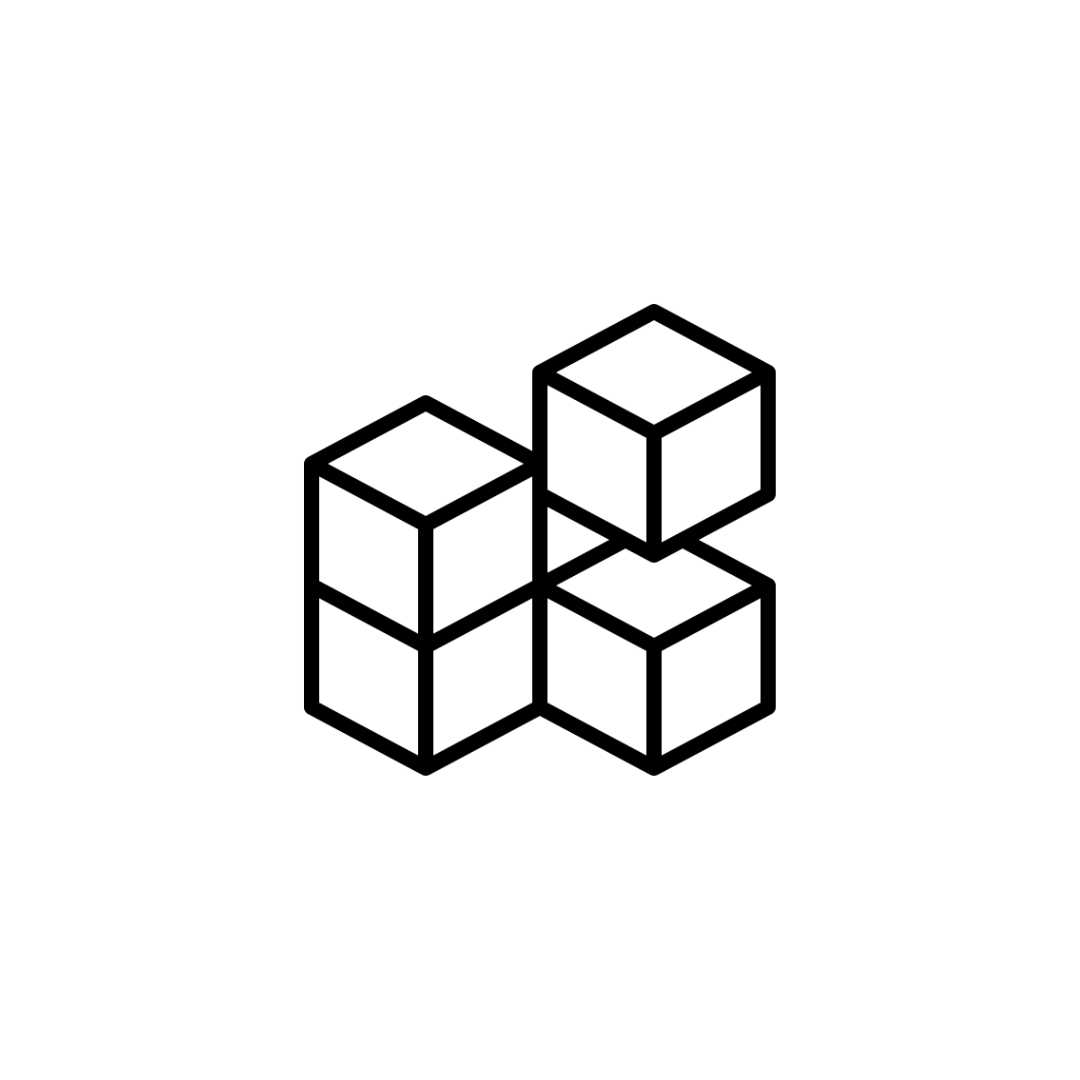 Icon mit 4 Würfeln, welche für Modularität stehen sollen