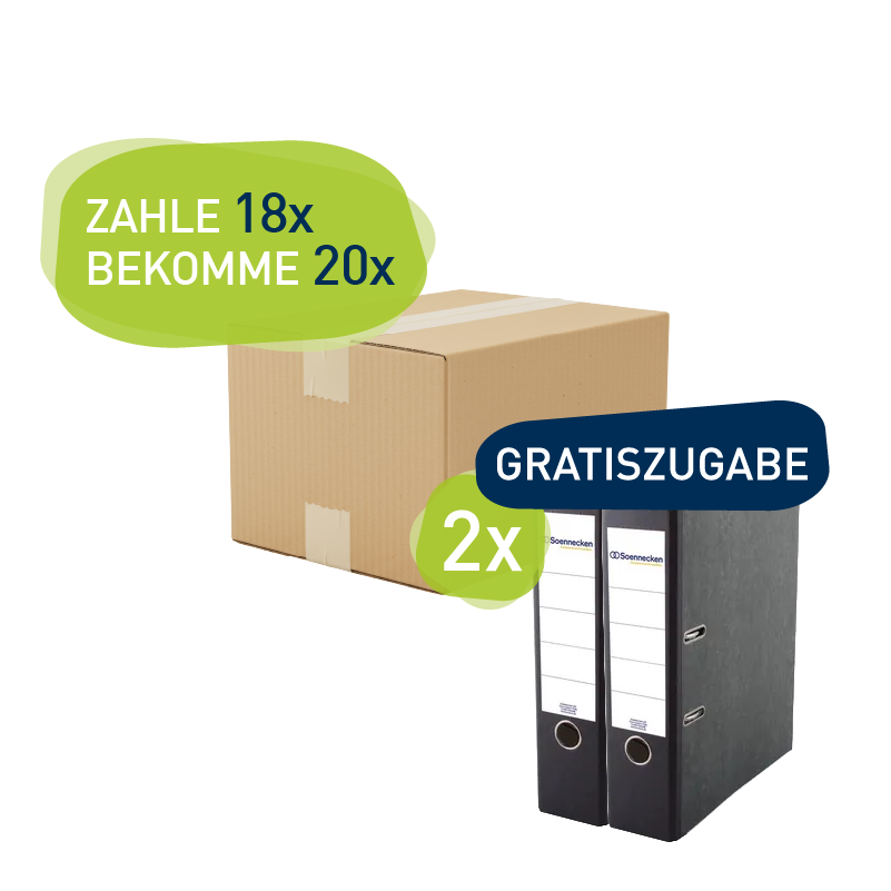 Soennecken Ordner DIN A4 80mm Pappe schwarz - Sparset