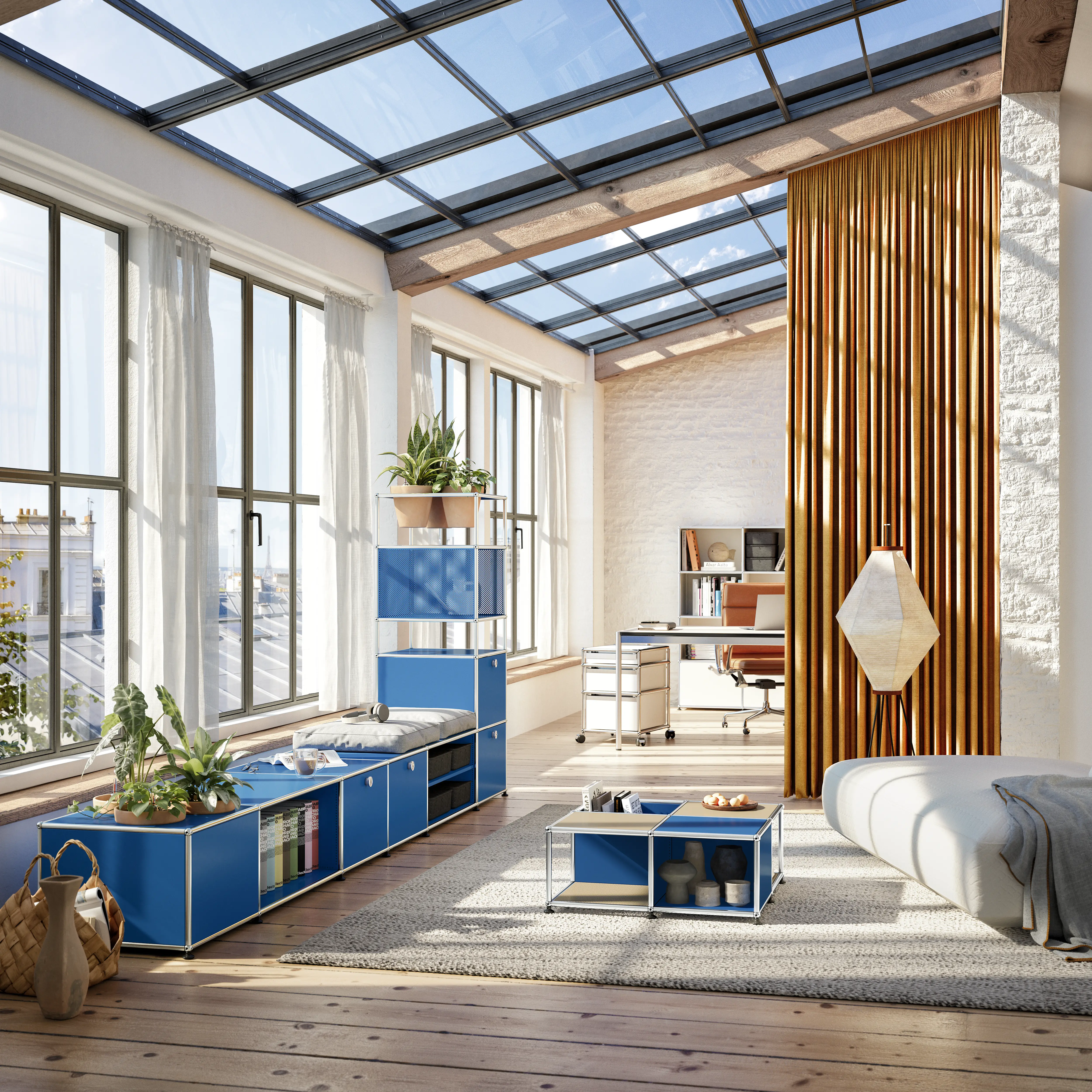 Offenes Wohnzimmer mit USM Möbeln