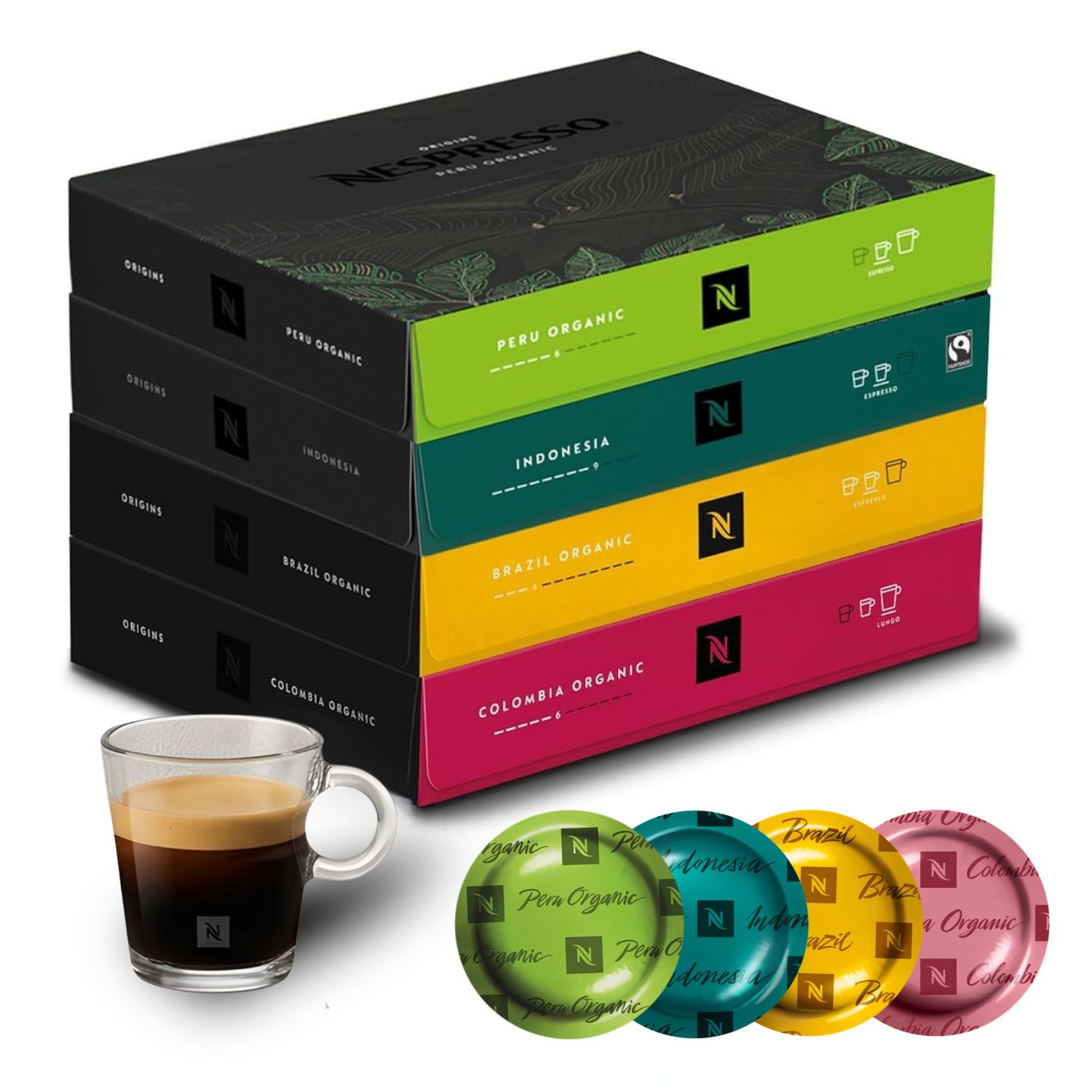 Nespresso Professional | Bio- und Fairtrade-Sorten | Kapsel-Set mit 200 Kaffeekapseln