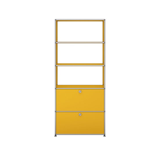 USM Regal mit 2 Klapptüren & 3 offenen Fächern